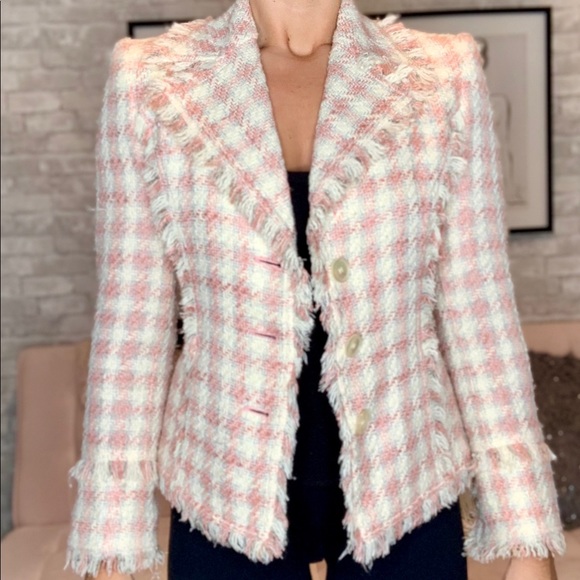 Pink and white fringe blazer - Picture 1 of 1